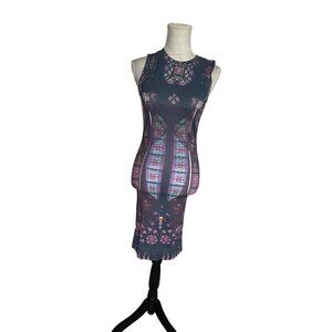 Revolve Thatcher Collection Stained Glass Print Bodycon Minimalist Dress NWOT